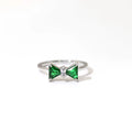 2025 Hot Sale Internet-Famous Cute Bow Zircon Ring for Women's Small Fresh Jewelry 18k Gold-Plated Stainless Steel