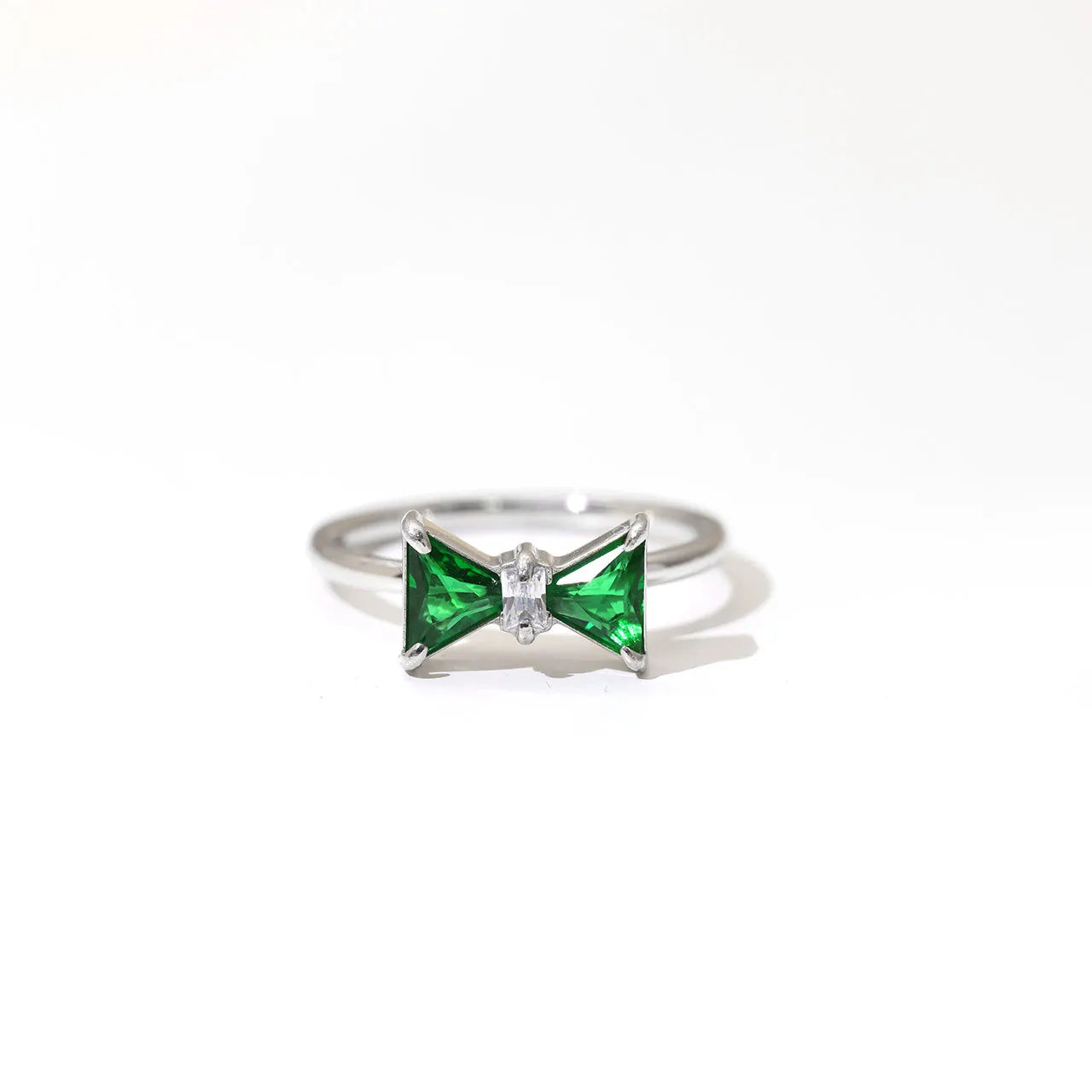 2025 Hot Sale Internet-Famous Cute Bow Zircon Ring for Women's Small Fresh Jewelry 18k Gold-Plated Stainless Steel