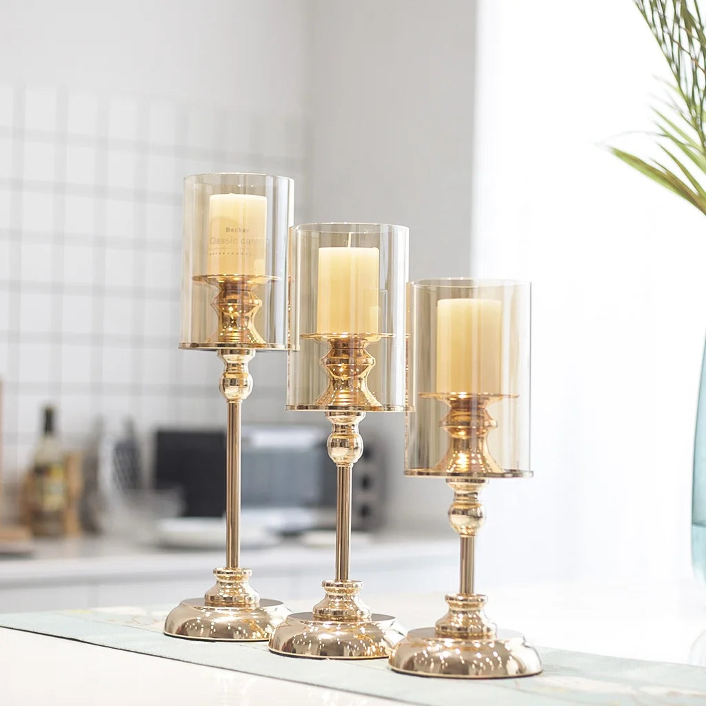 Retro Candlelight Dinner Nordic Romantic Candle Holder Light Luxury American Candle Holder Dining Table