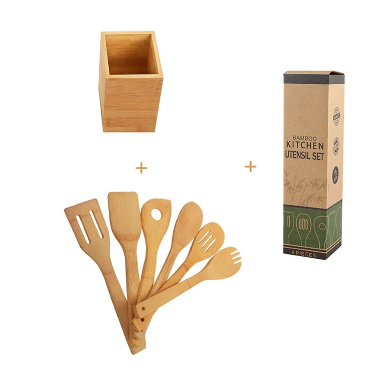 Top Sellers 2021 for  Best Selling Products in USA  Kitchen Accessories Bamboo Cookware Set 7pcs Kitchenware Set