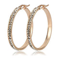 Fashion Trend Simple Round CZ Stone Stainless Steel Exaggerated Earrings Gold Plated Geometric Women's Earrings