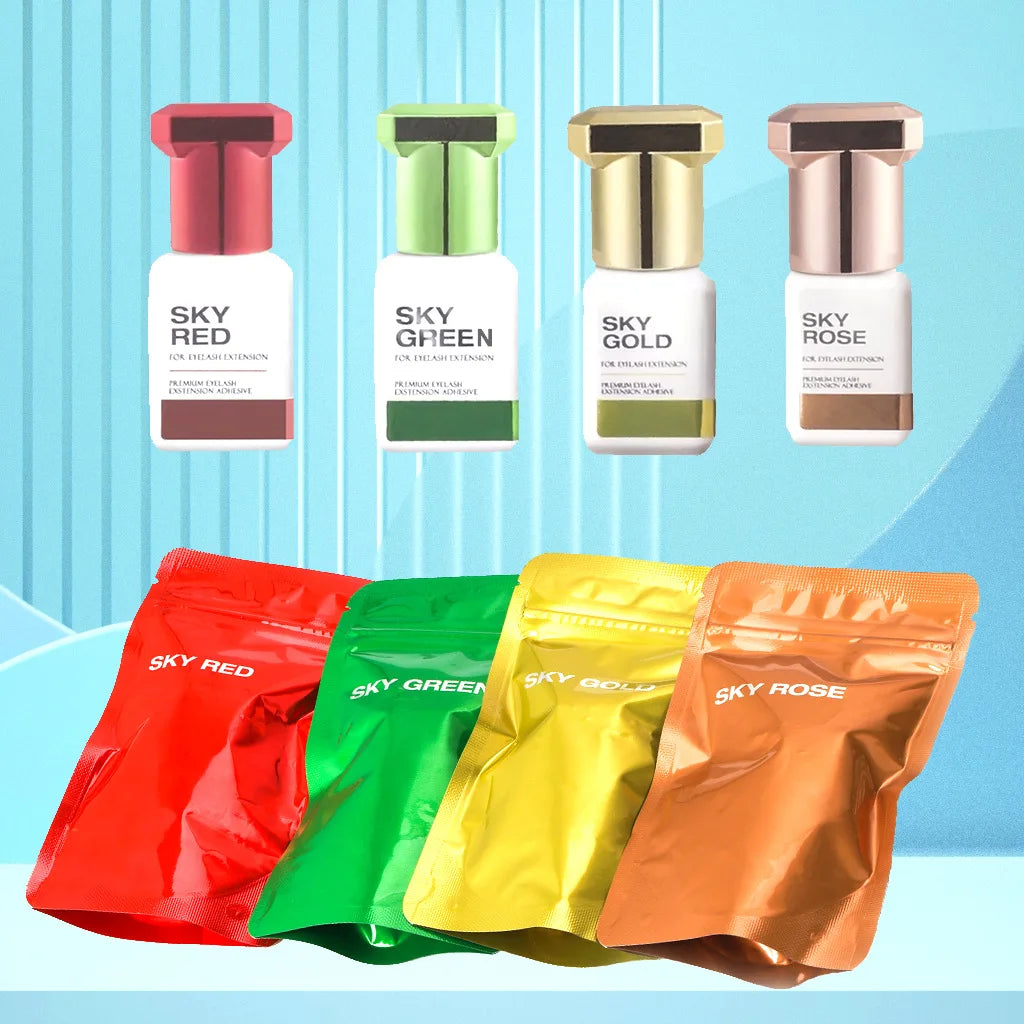Low Scent Korea Origin Genuine Sky Green Red Rose Gold Eyelash Eye Lash Glue Adhesive