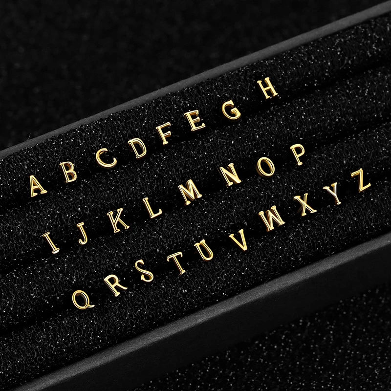 A to Z Letter S925 Silver Gold Plated Initial Nose Piercing Nose Studs