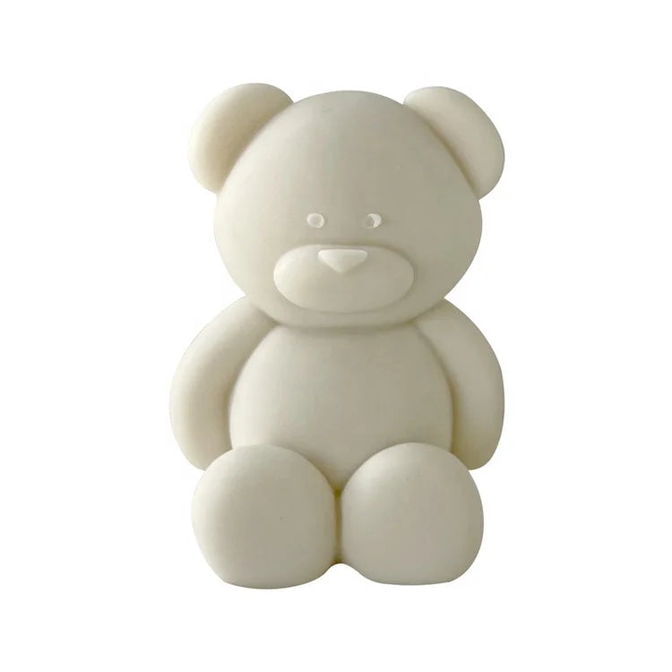 DIY Scented Candle Mold Making Baking Gypsum Abrasives 3d Silicone Rubber Bear Shape Wax Candle Mould