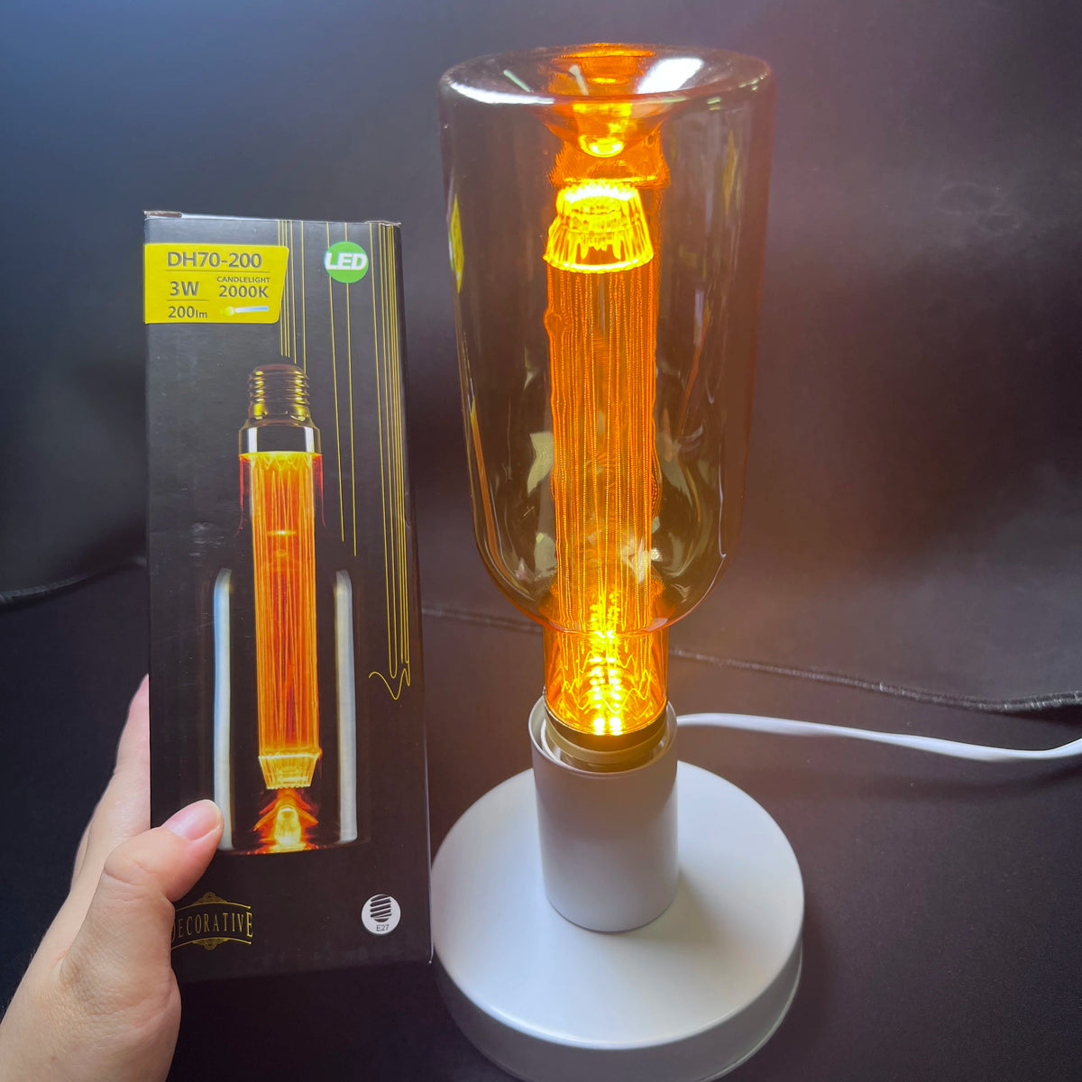 Bottom Shape Decorative Huge Large Oversize Special Warm Light Smoky Dimmable Vintage Edison Big LED Bulb