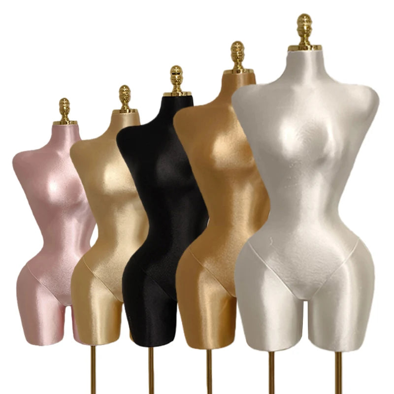 BBL Female Curves Pu Bust Mannequin Dress Form Clothing Form Size Large Hips Bust Body Gold Mannequin Female Torso