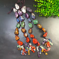 Hot Selling Seven Chakra Tumbled Stones Car Hangers Crystal Spiritual Meditation Gemstone Hanging Ornament for House and Cars