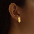 JOOLIM  High End 18K Gold Plated Cute Face Stud Earrings Stainless Steel Jewelry