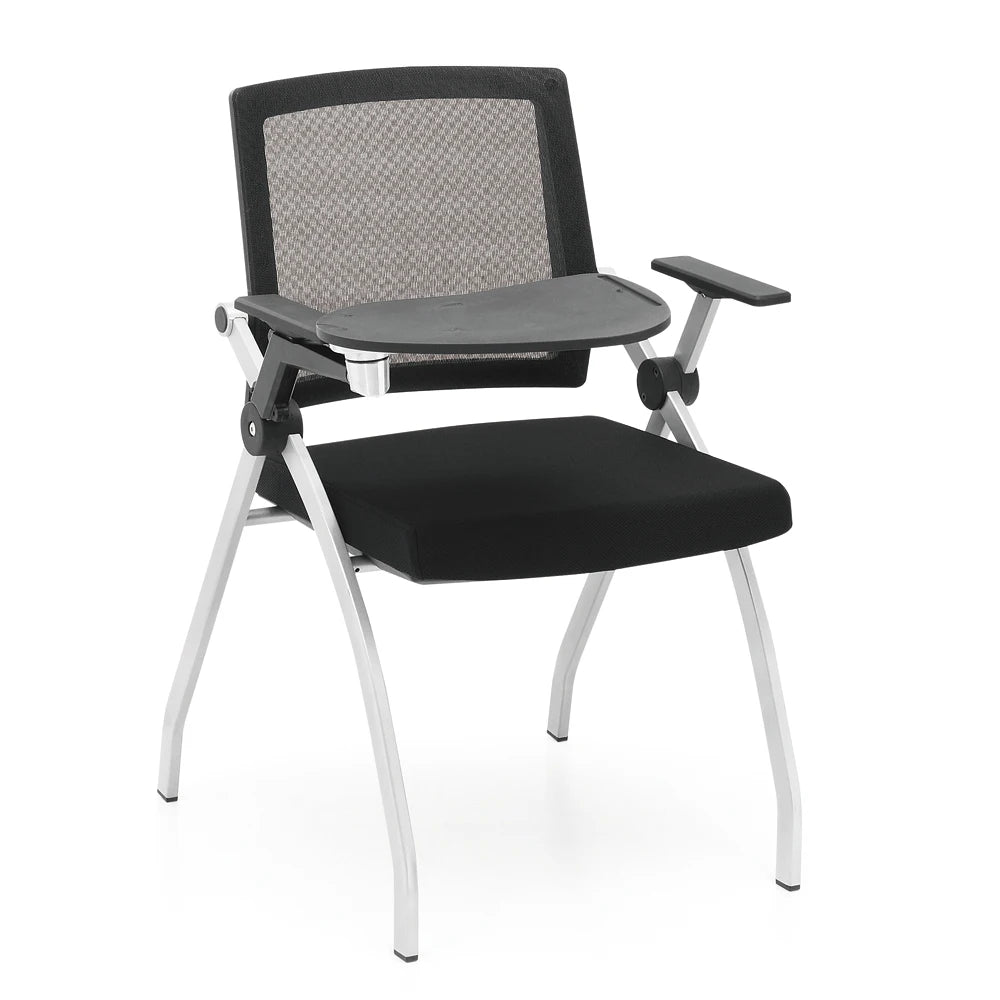 Hot Selling for T-083SH-Y Modern Office Meeting Training Chair Fabric Mesh Material Foldable Adjustable Height Writing Tablet