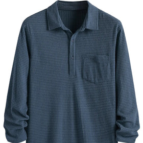 Wholesale Polyester Spandex Long Sleeve Casual Lightweight Button Down Solid Custom Design Regular Fit Men's Polo Shirt