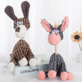 Fun Pet Toy Donkey Shape Corduroy Chew Toy Dogs Puppy Squeaker Squeaky Plush Bone Molar Dog Toy Pet Training Dog Accessories