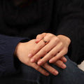 Chris April in Stock 316L Stainless Steel PVD Plating Letter love Alphabet Zircon Finger Ring