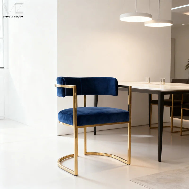 Luxury Golden Modern Stainless Steel Contemporary Dinning Chair Velvet Dining Room Chair for Dining Table
