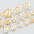 MC51 Wholesale Jewelry Accessories18k Gold Platedcopperzirconscharmsdiy Earrings Making Findings 6pcs/lot