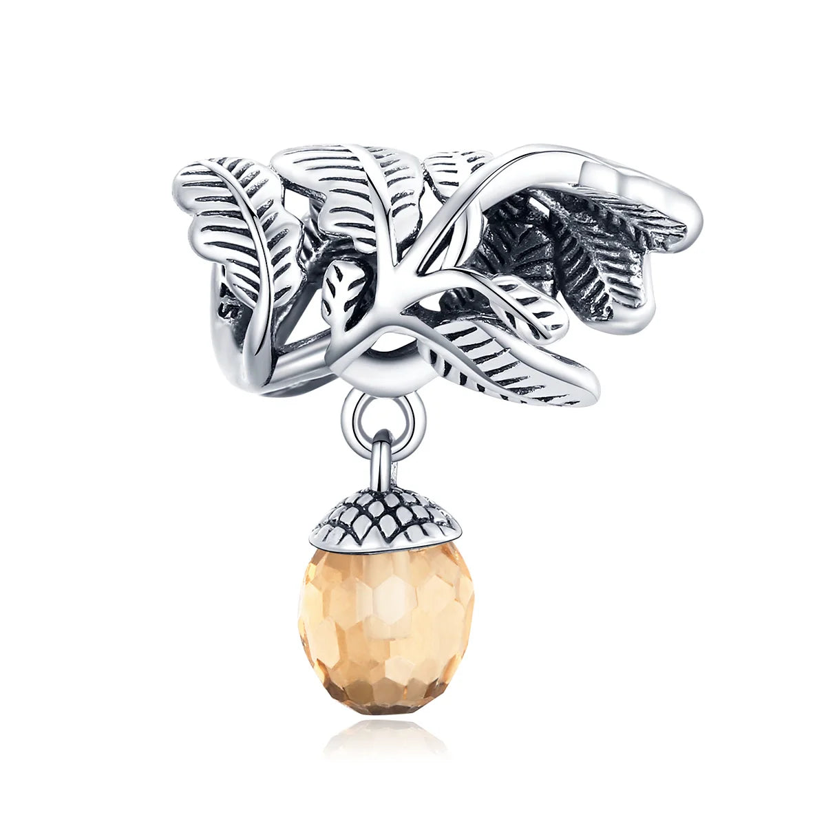 Lucky Pine Cone Charm 925 Sterling Silver Bracelet with Brown Zircon Bead 2024 New Design Engagement Jewelry BSC336
