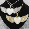 RubySub 2020 New Heart Angel Wing Necklace Hip Hop Jewelry Wing Necklace Sublimation Wing Necklace Blanks