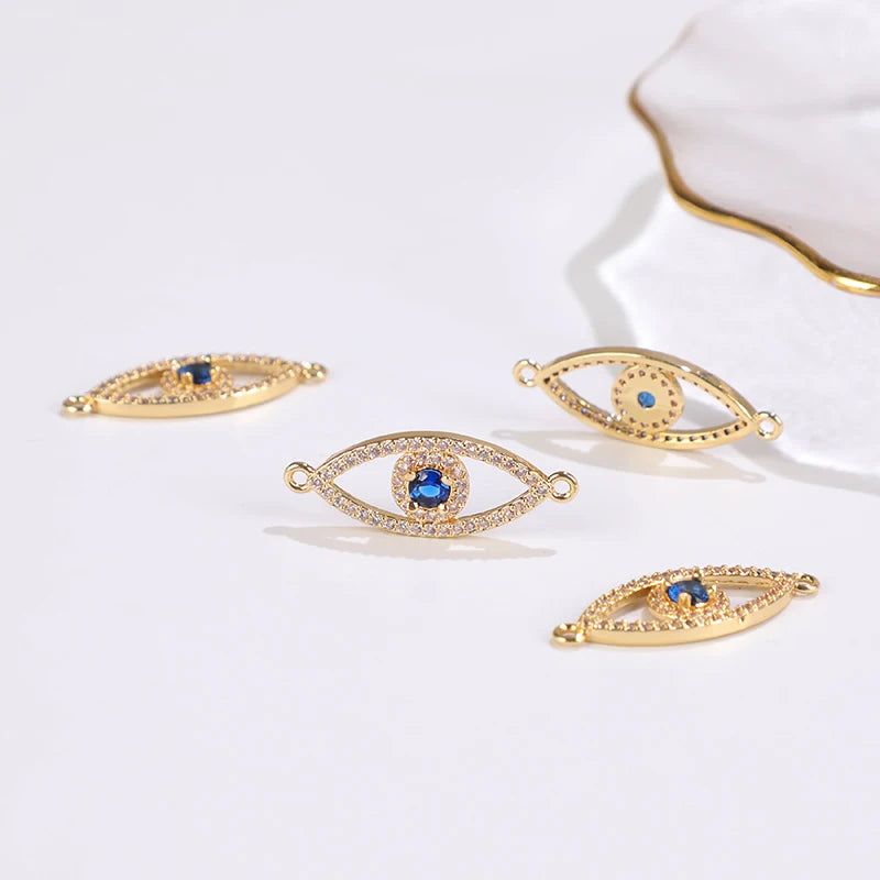 Fashion Personality Style Zircon EvilEye Pendant 18k Gold Plated Jewelry Making Materials Lucky Charms Necklace Pendant