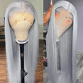 The Former Lace Wig Europe and the United States New Silver Gray Long Straight Hair in the Whole Chemical Fiber Head Cover