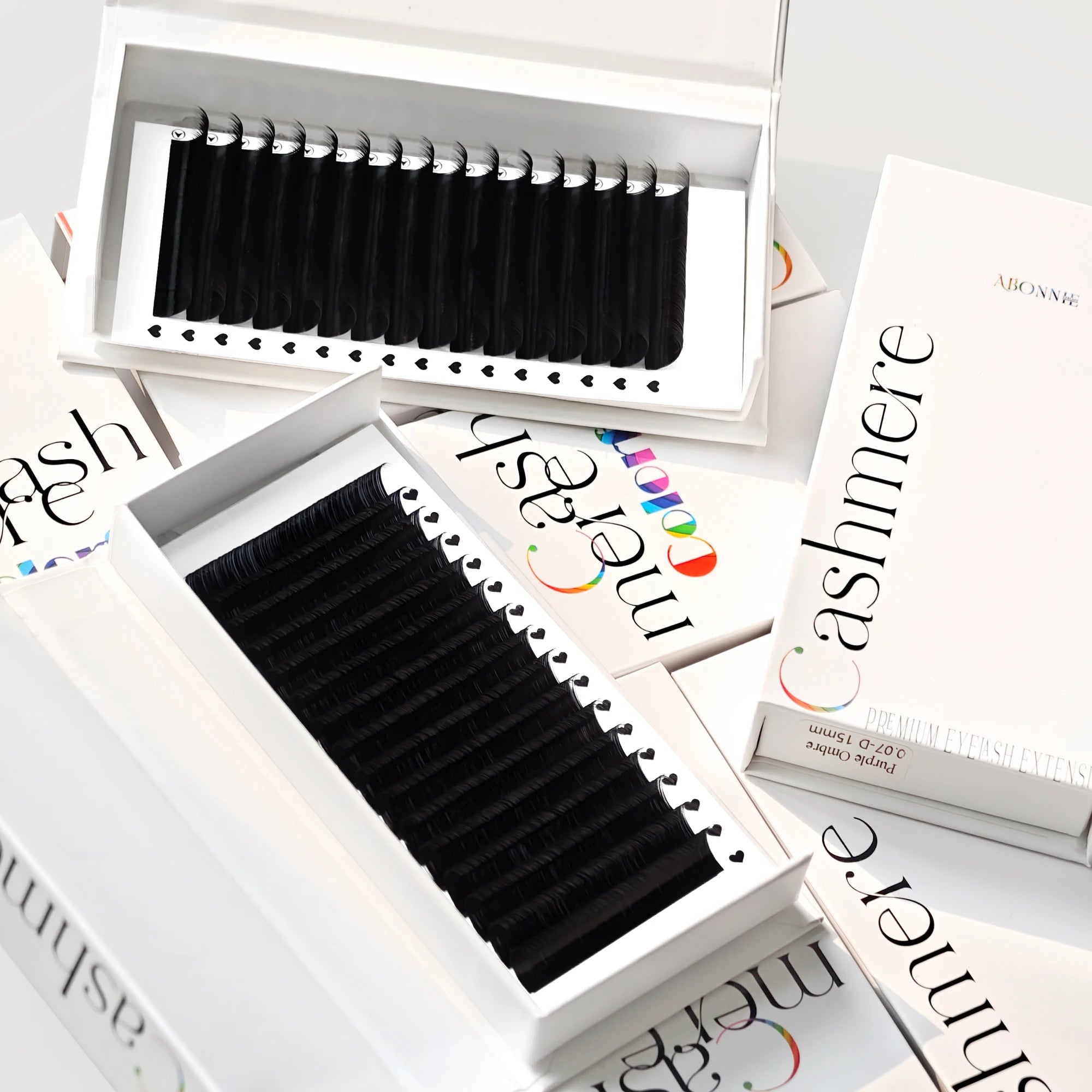 Abonnie Mink Individual Matte Black Lash Trays Mega Volume Silk Lash Extensions Supplies Cashmere Handmade Eyelash Extensions