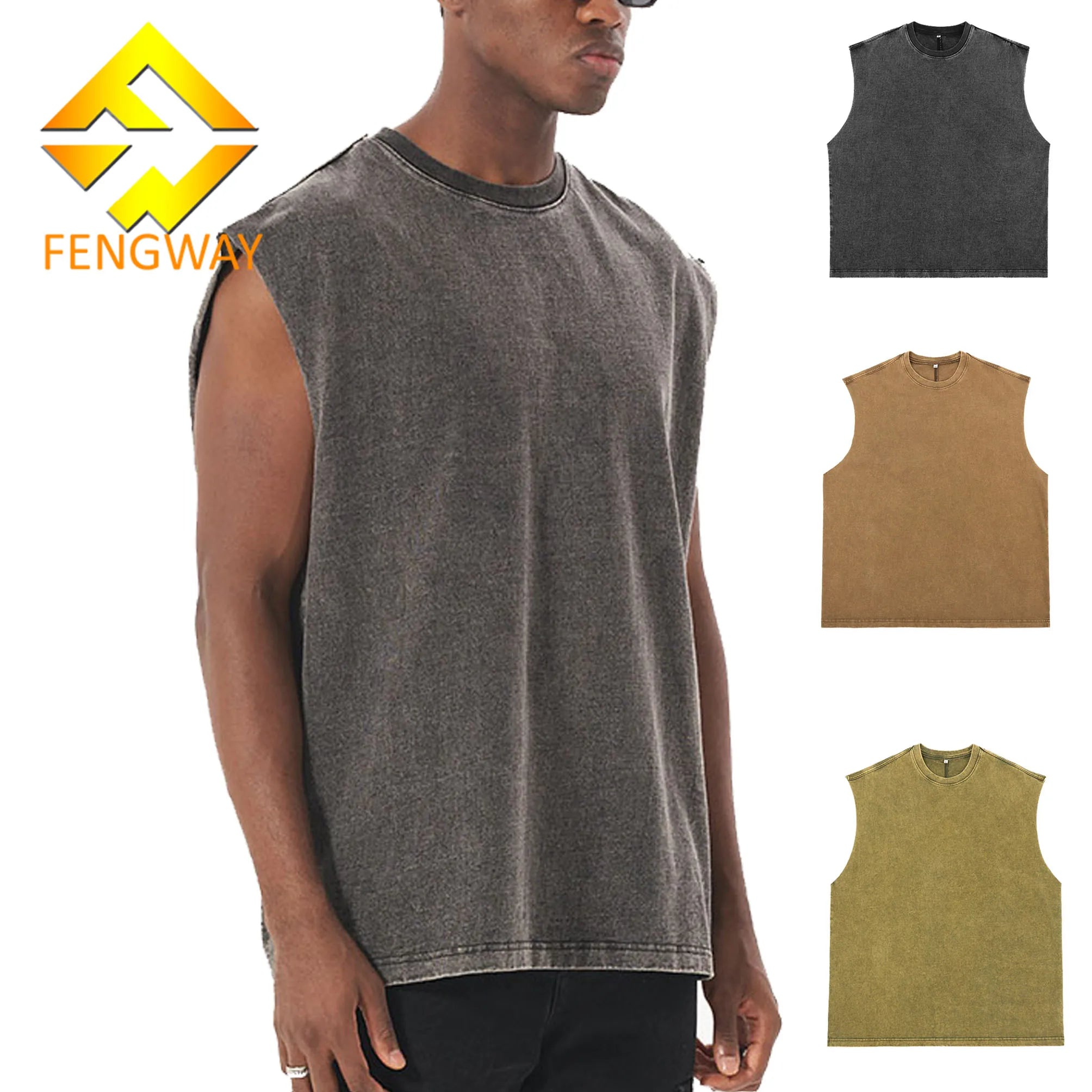 Men's Solid Cotton Tank Top Sleeveless Breathable Eco-Friendly Workout Undershirt for Gym Fitness Wear