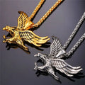 Hiphop 18K Gold Plated Stainless Steel Animal Eagle Pendant Necklace Men Punk Pendant Necklace With Chain
