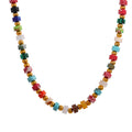 JINYOU 1500 Colorful Natural Stone Semi-precious Stainless Steel Beads Waterproof Handmade Fashion Necklace for Women Wholesale