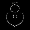 DAIHE Set-3400 Zircon Jewelry Adjustable Fashion Eco-friendly Necklace Earrings for Women Banquets