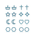 Minimalist Jewelry 925 Sterling Silver Mini Star Moon Heart Turquoise Stud Earrings