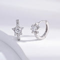 Wholesale Earrings Jewelry Rhodium Plated Cubic Zirconia Star Huggie 925 Sterling Silver Fine Jewelry Earrings