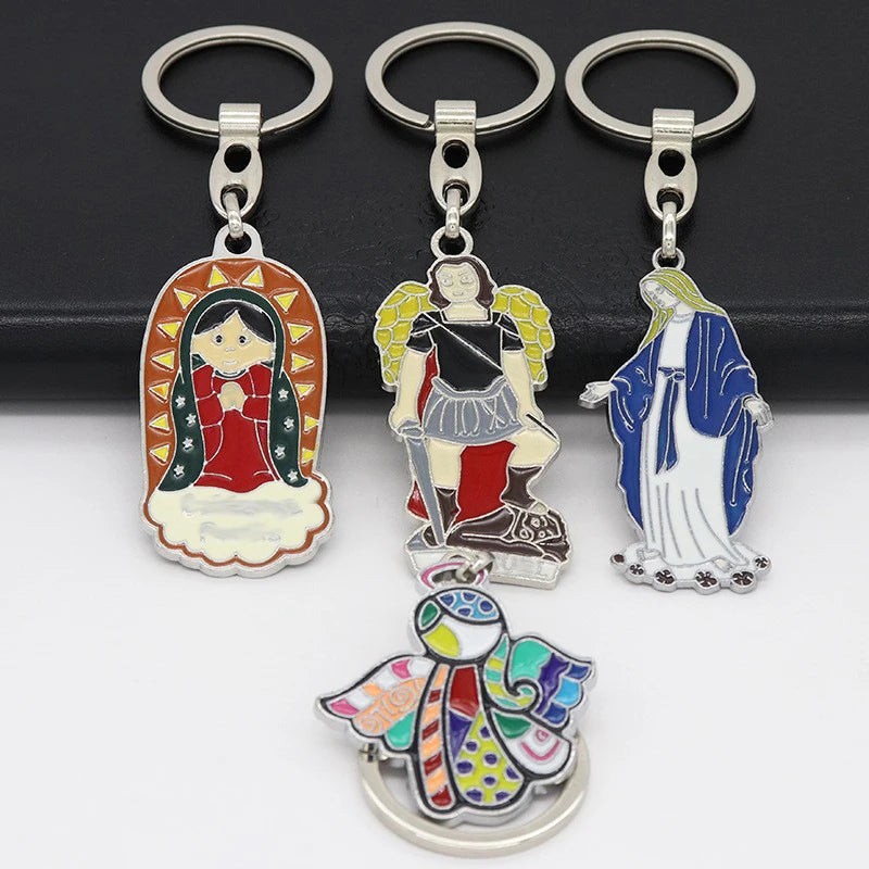 Creative Metal Keychain Religious Gifts Cute Catholic Our Lady of Guadalupe Pendant Key Chain