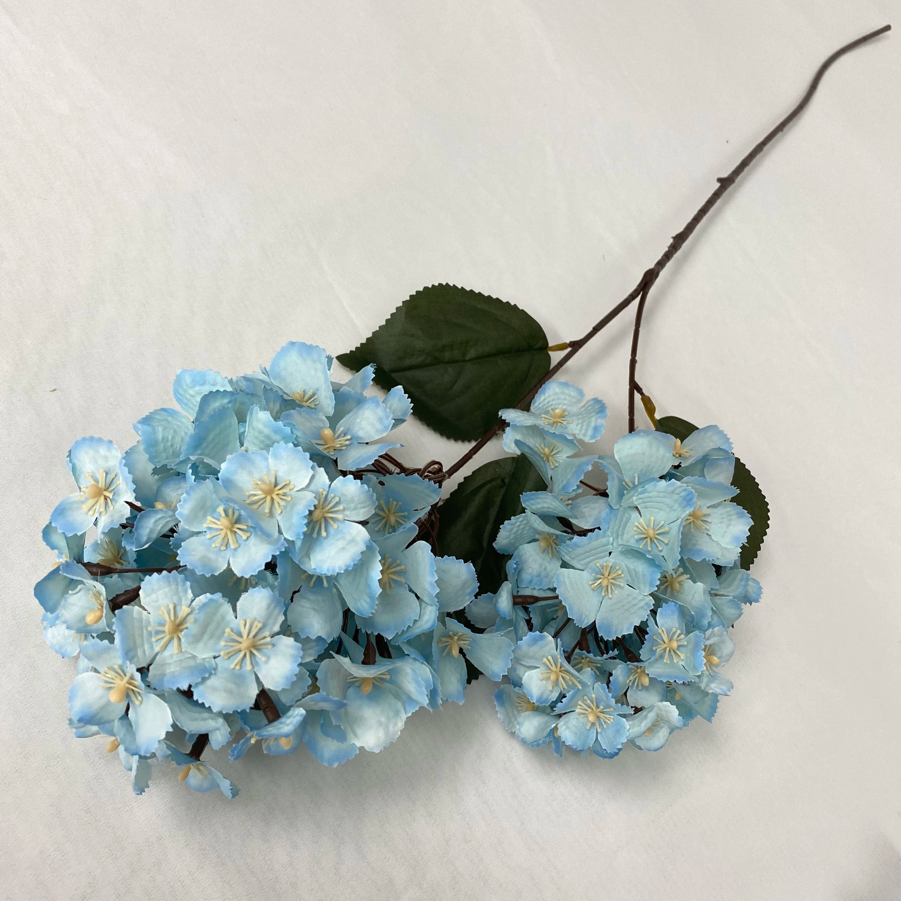 Multicolor- Light Blue Flores Artificiales 2 Branch Baota Hydrangea for Wedding Decoration