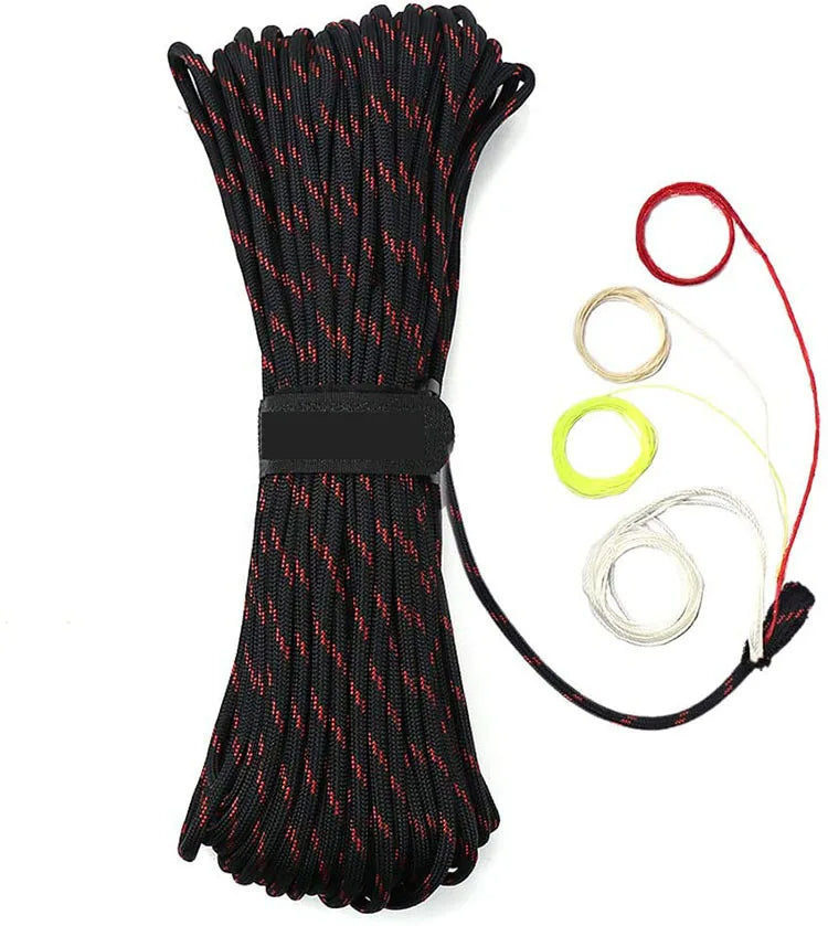 4mm 10 Strands Red FireParacord 550 for 100ft Durable for Climbing & Tour Outdoor Use