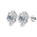Wholesale 925 Sterling Silver Luxury Sun Flower Cluster Diamond Moissanite Stud Earring 0.5ct Women Fine Jewelry for Wedding