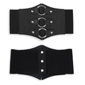 Hot New Arrival Fashionable Super Wide Stretchy Waist Cincher Accessory Women's Faux Leather Corset Belt With Iron Ring Buckle