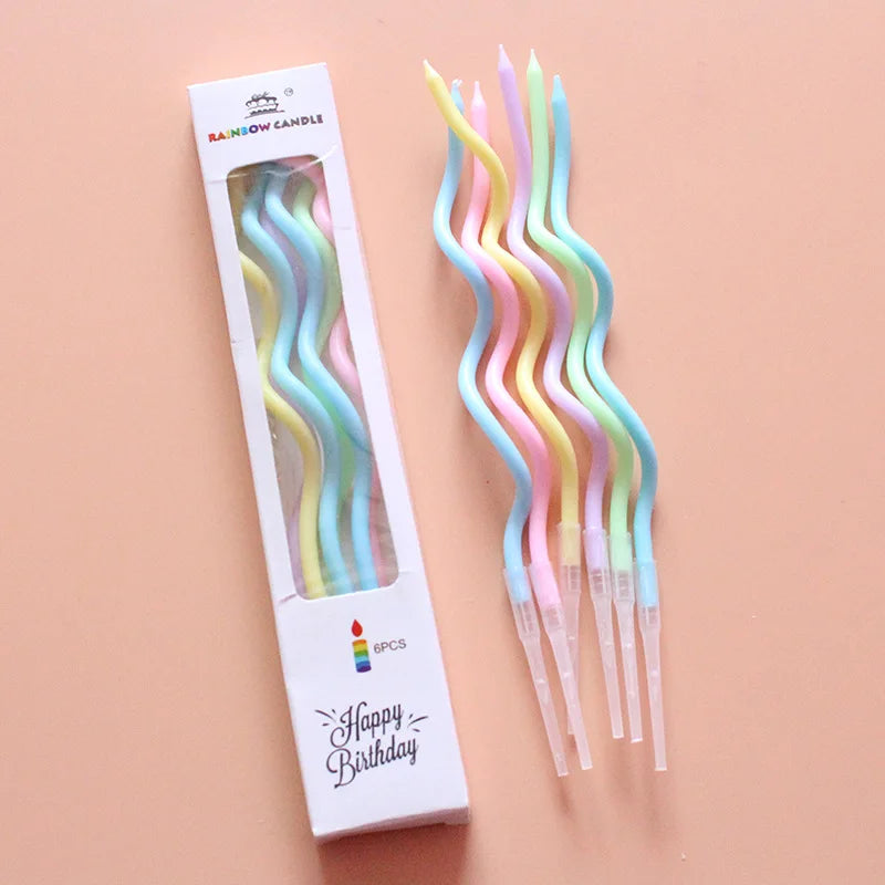 Ychon Slender Spiral-shaped Birthday Wedding Festival Party Candles Spiral Shape Birthday Cake Decoration Candles
