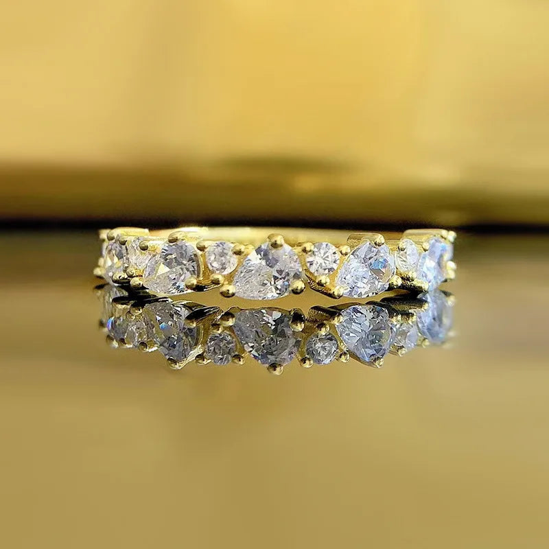 Shescity Hot Selling Designer S925 Ring Luxury Engagement Fine Jewelry Zircon Sterling Silver Customize Diamond Ring for Women