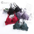 Good Reputation Breathable Solid Everyday Embroidery Adjusted-straps Ladies Lace Cute Bra and Bikini Panty Set