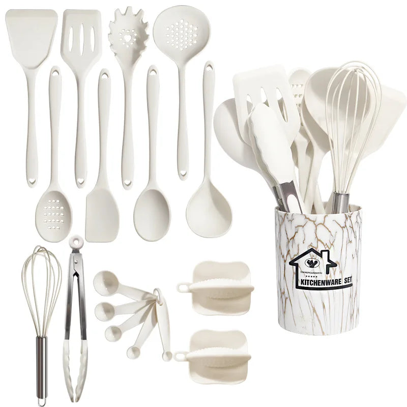 Reasonable Price Nonstick Cookware Kitchen Gadgets BPA Free Kitchen Utensils Set Chef Silicone Cooking Utensils Set