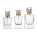 BYPE Luxury Women's Perfume 50ml Square Glass Bottle with Pump Sprayer Screen Printing Gold Cap Wholesale Flat Acrylic Lid Empty