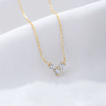 Fashion S925 Sterling Silver Heart Diamond Necklace 14k Gold Plated Choker Silver Heart Necklace for Women Jewelry