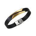 New Oblique Stainless Steel Sheet Accessories Leather Charm Bracelet Gold Plated Trendy Fashion Jewelry Spot Wholesale