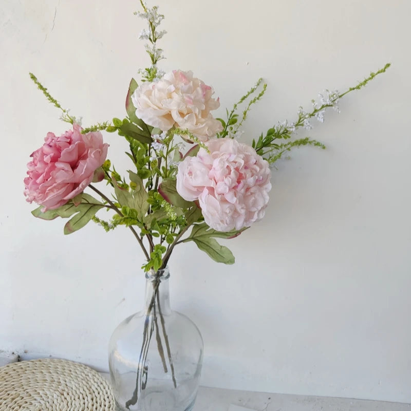 Y-H066 Wholesale Silk Large Peony Artificial Flower Giant Blush Artificial Peonies Flower for Wedding Decoration
