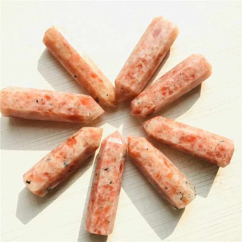 New Arrivals Natural Crystal Quartz Point Healing  Sunstone Points Tower for Home Decoration