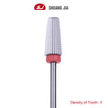 SHUANGJIA 6.8MM Cone Shape Safety Manicure Tungsten Carbide 5 in 1 Nail Drill Bits for Clean Cuticle & Acrylic Tips Grinding