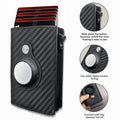 Custom Rfid Designer Card Holder Metal Mens Genuine Leather  Wallet Men