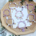 Children Kid Ins Creative Cartoon Girl Style Princess Fruit Flower Cute Rabbit Charm Purple Glass Imitation Stone Beads Bracelet