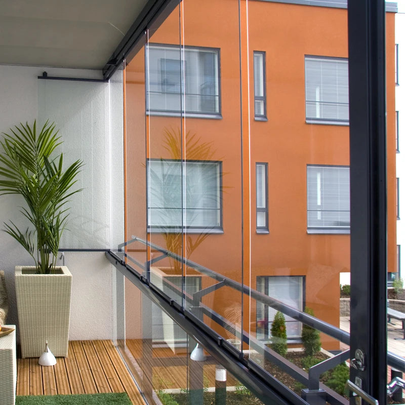 Modern Design Panoramic Frameless Glazing Glass Window Sliding Window Curtain System Wall Design for Balcony