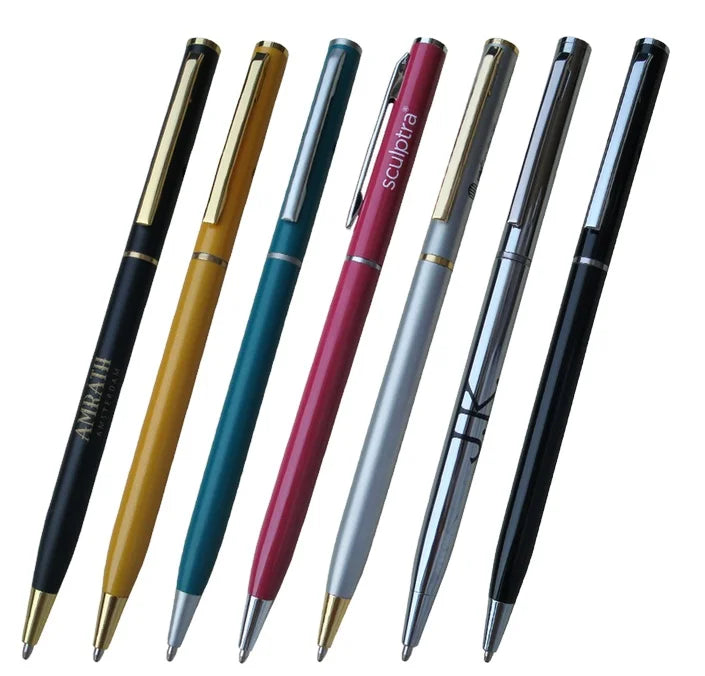 Custom logo Mini Metal Ballpoint Pens 1.0mm Writing Width Blue/Black Ink Logo Business Hotel Advertising for Office School Use