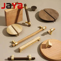 JAYA Cabinet Door Drawer Solid Wood Handle Japanese Modern Simple Beech Black Walnut Nordic Wardrobe Wood Furniture Door Handle
