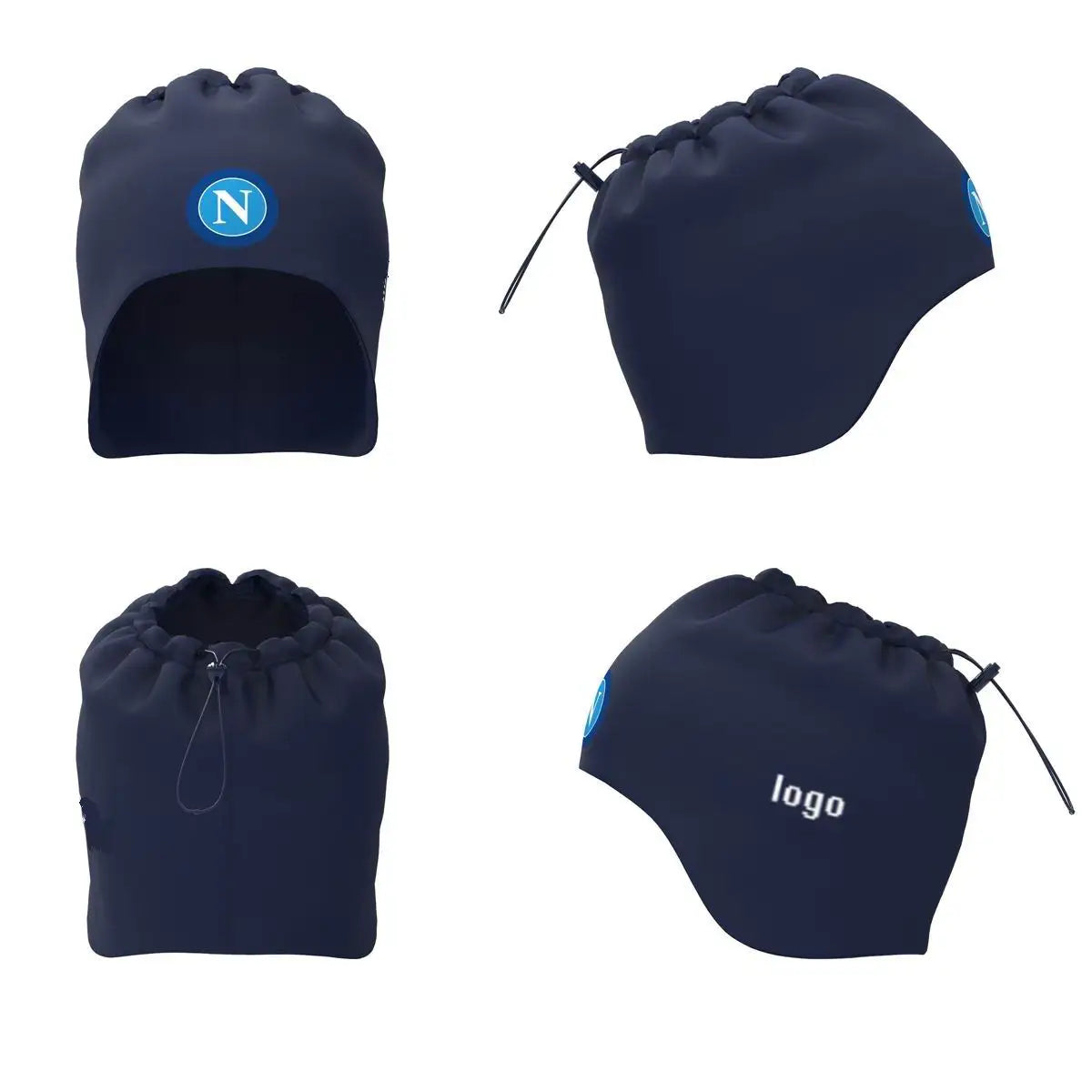 Custom logo Polar Fleece Hats Neck Warmer Soccer Football Club Fans Earflap Beanie Hat for Adult